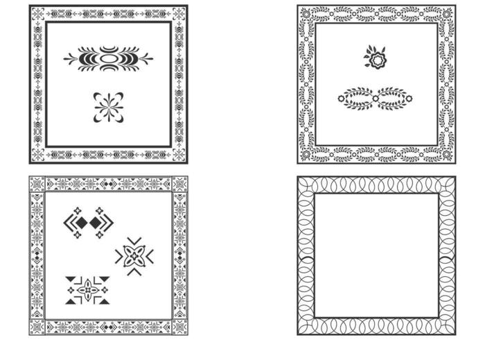 Dekorative quadratische Rahmen Vektor Set