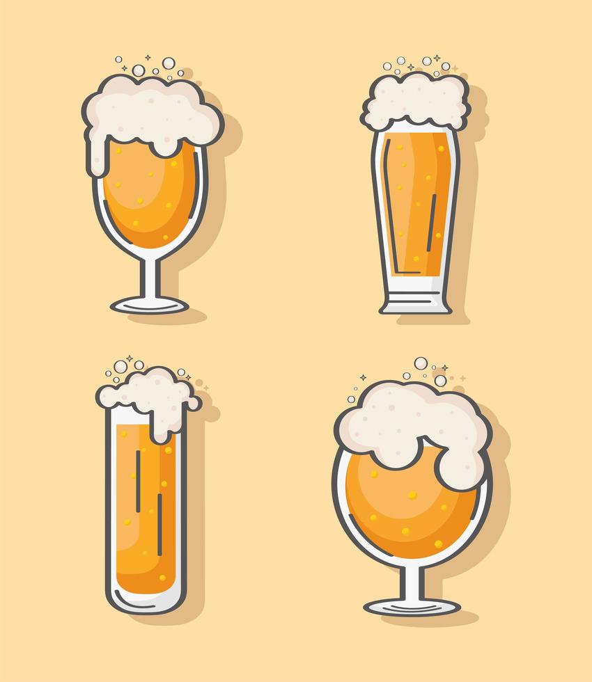 Icon-Set mit Bier vektor