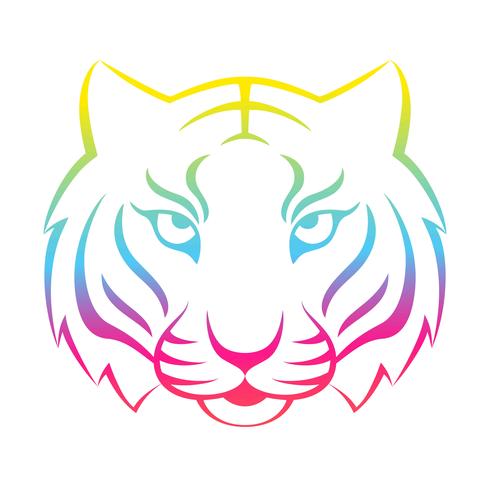 Tiger ikon isolerad på en vit bakgrund. Tiger logo mall, tatuering design, t-shirt tryck. vektor