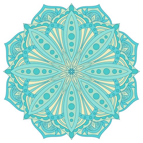 Ethnisches dekoratives Gestaltungselement. Buntes Vektor-Mandala-Symbol. Runde abstrakte Blumenverzierung. vektor