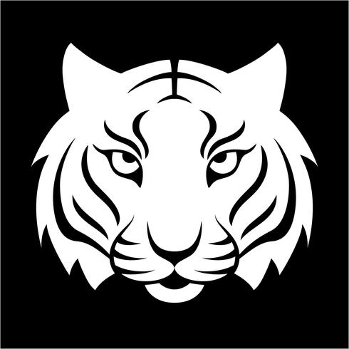Tiger ikon. Vektor illustration för logo design, t-shirt tryck. Tiger maskot.