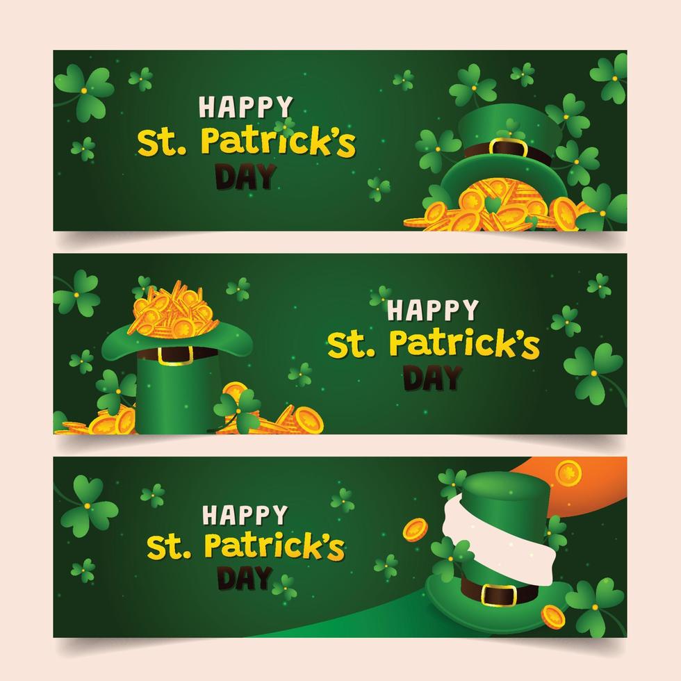 saint patrick day banner set vektor