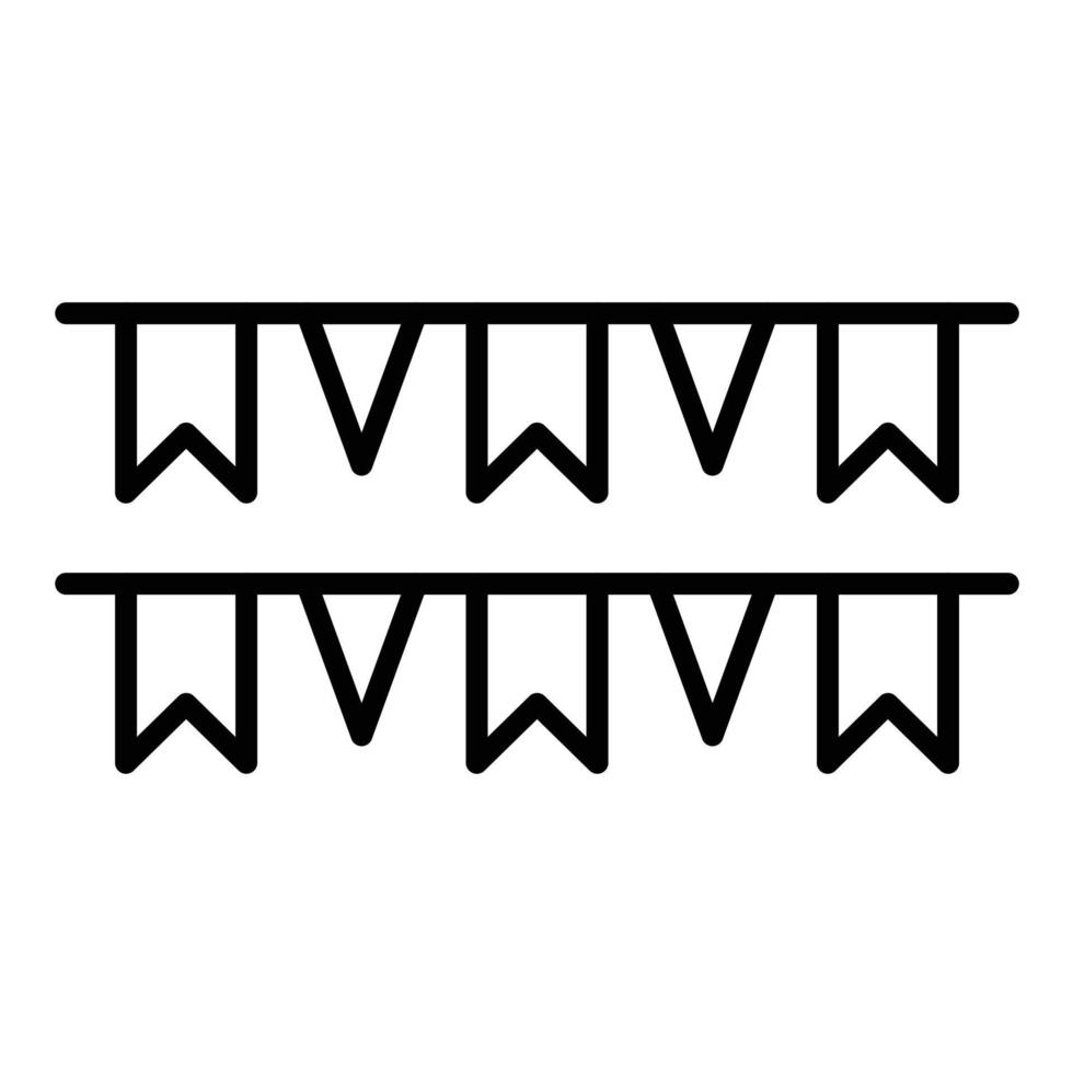 Girlanden Liniensymbol vektor