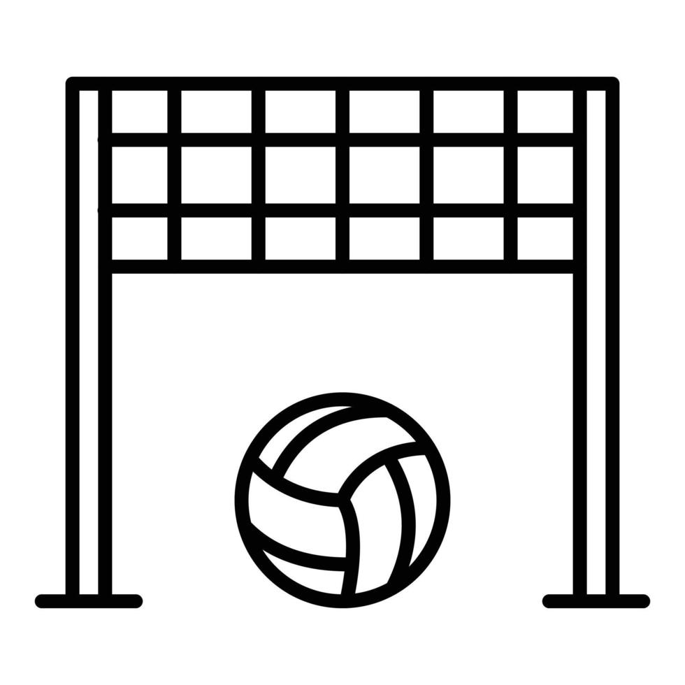 volleyboll nät linje ikon vektor