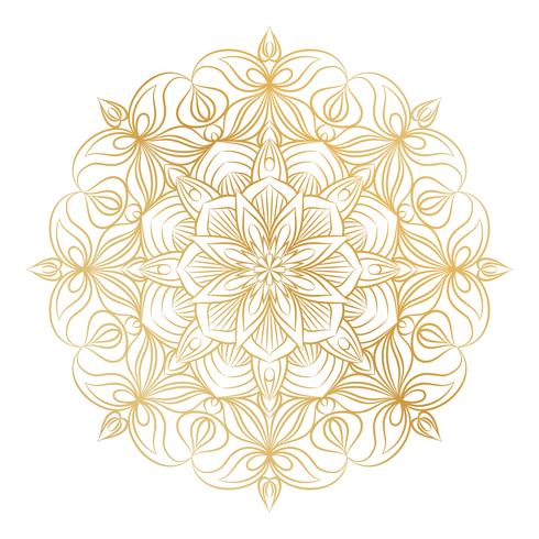 Vektor Mandala prydnad. Vintage dekorativa element. Orientaliskt runda mönster. Islam, arabiska, indiska, turkiska, pakistan, kinesiska, osmanska motiv. Handdragen blommig bakgrund.