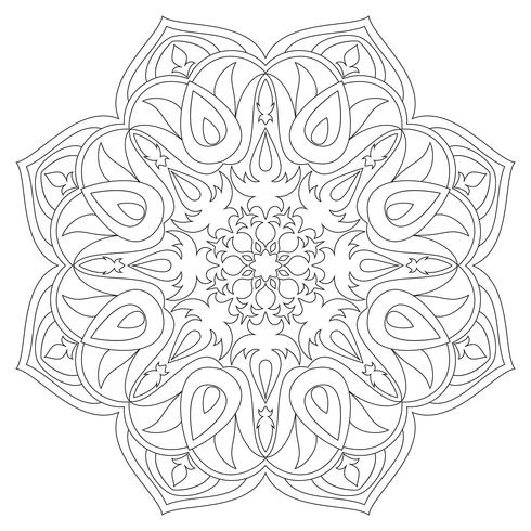 Mandala. Ethnische dekorative Elemente. Hand gezeichneter Hintergrund. Islam, Arabisch, Indisch, Osmanische Motive. Monochromes Mandala-Symbol. Mandala JPG. Mandala mit schwarzer Kontur. Traditionelles Mandala. Vektor Mandala.