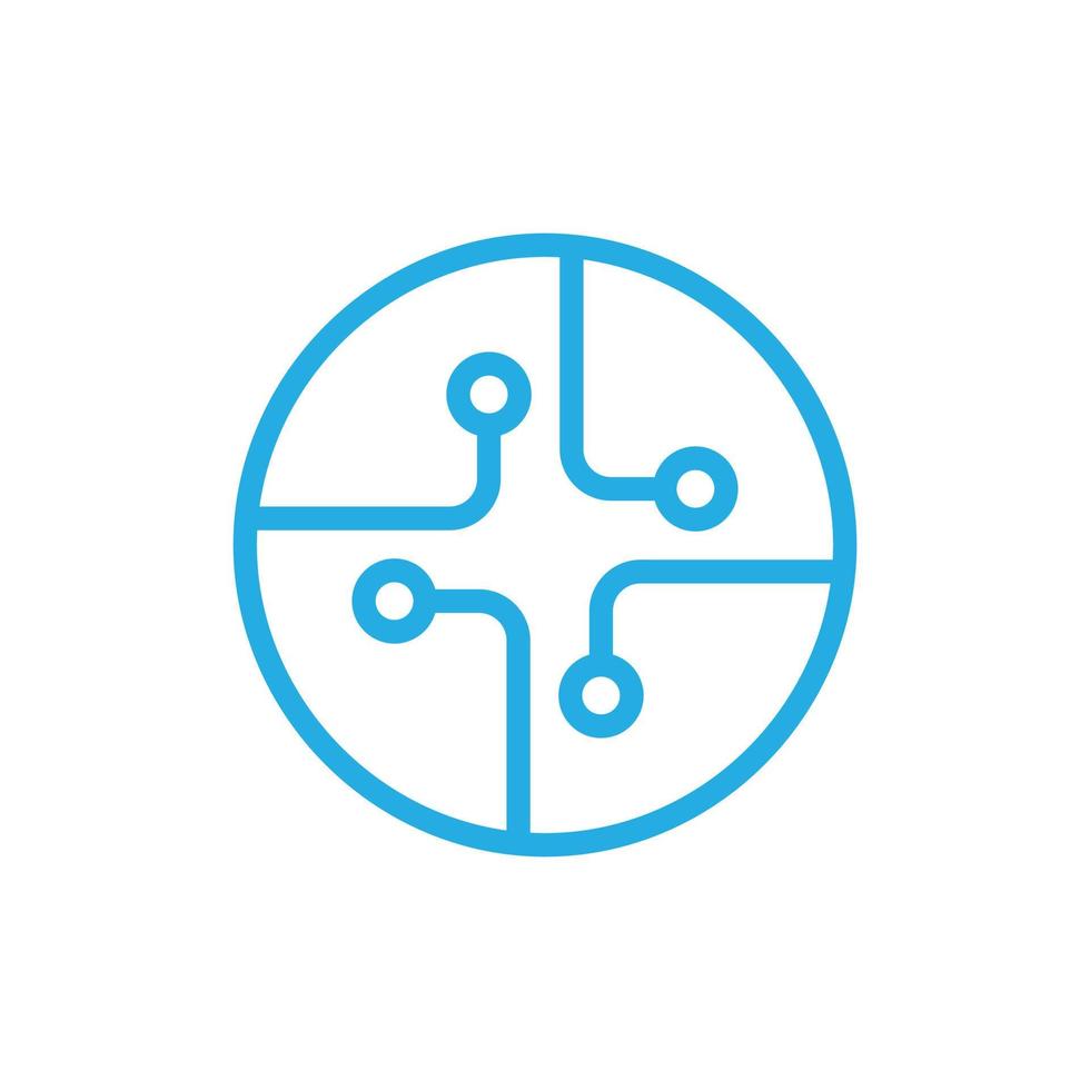 Platine, Technologie-Vektor-Symbol. Website-Design, Logo, App. Globus, Welttechnologie-Logo, Symbol. vektor