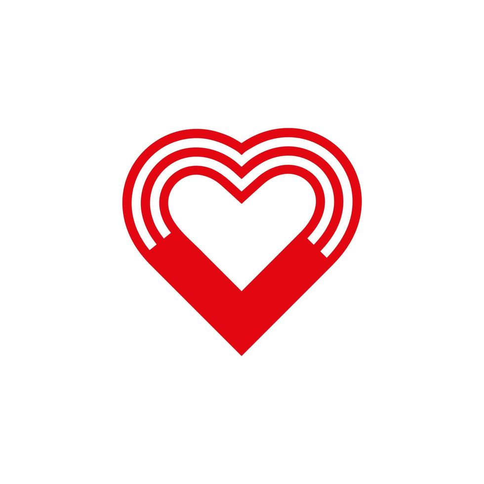 vektor hjärta ikon. abstrakt kärlek logotyp.