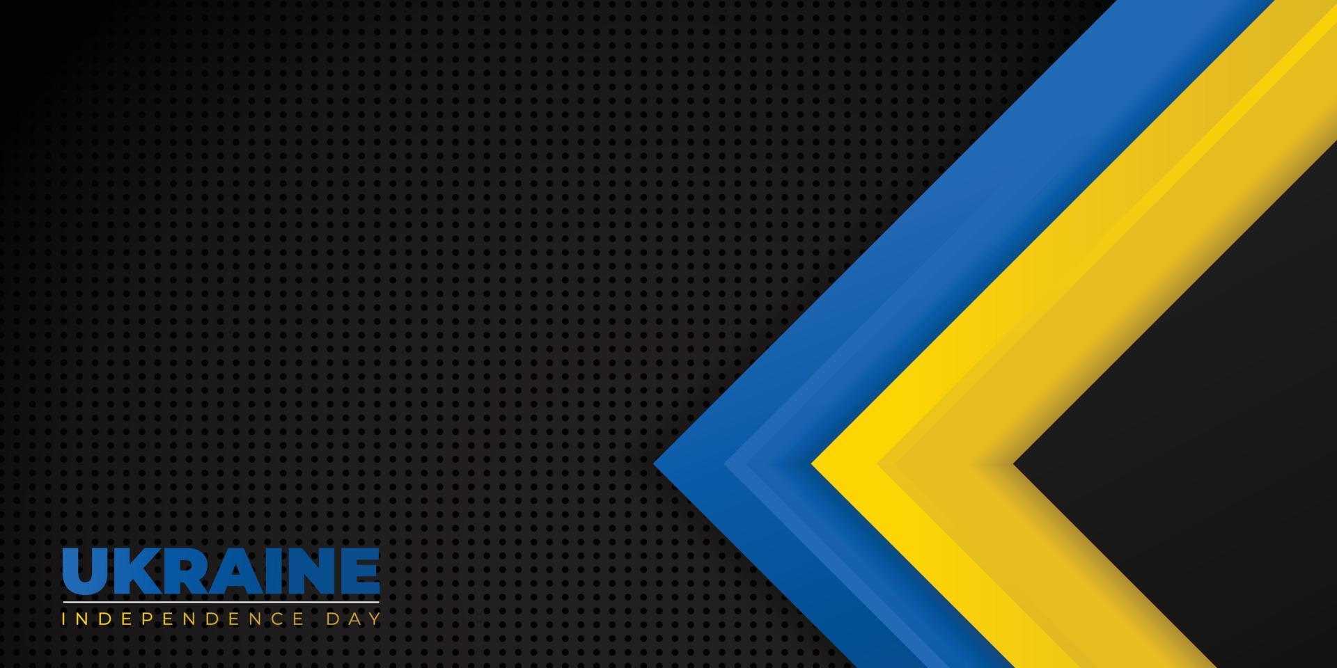 schwarzer, blauer und gelber geometrischer hintergrund für das design des ukrainischen unabhängigkeitstages vektor