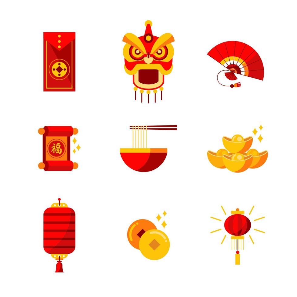 ikonischer aufkleber des chinesischen neujahrs gong xi fa cai vektor