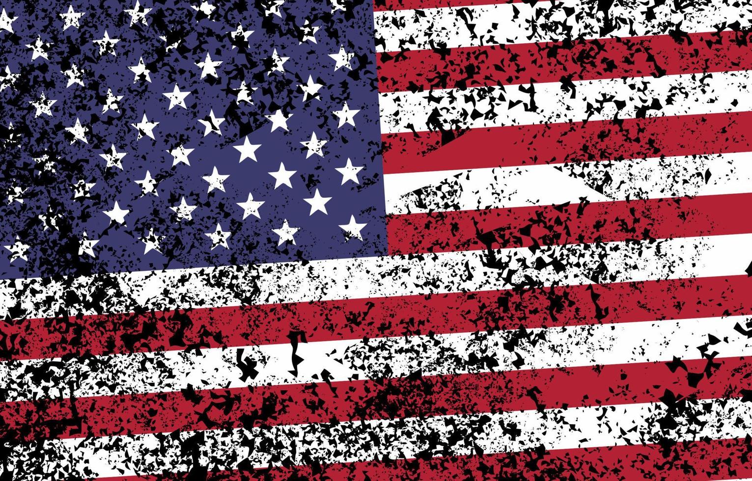 beunruhigter Hintergrund der amerikanischen Flagge vektor