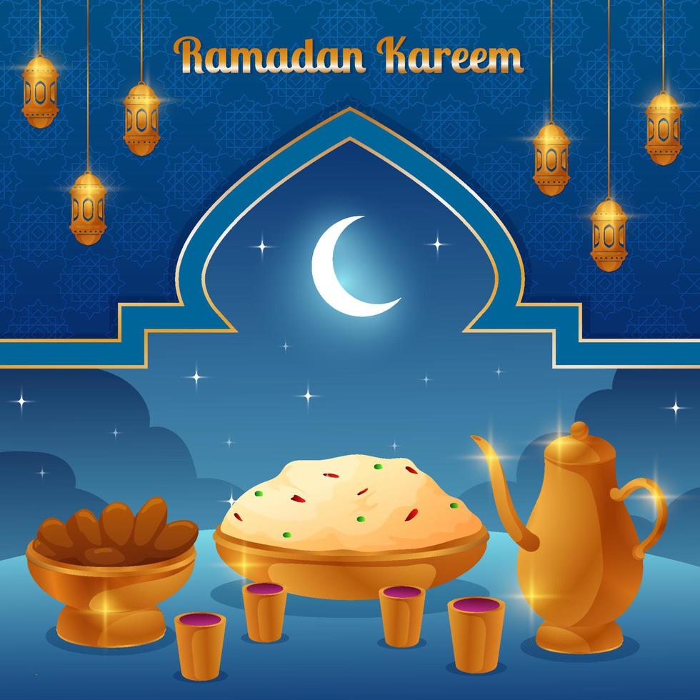 ramadan iftar mat bakgrund vektor