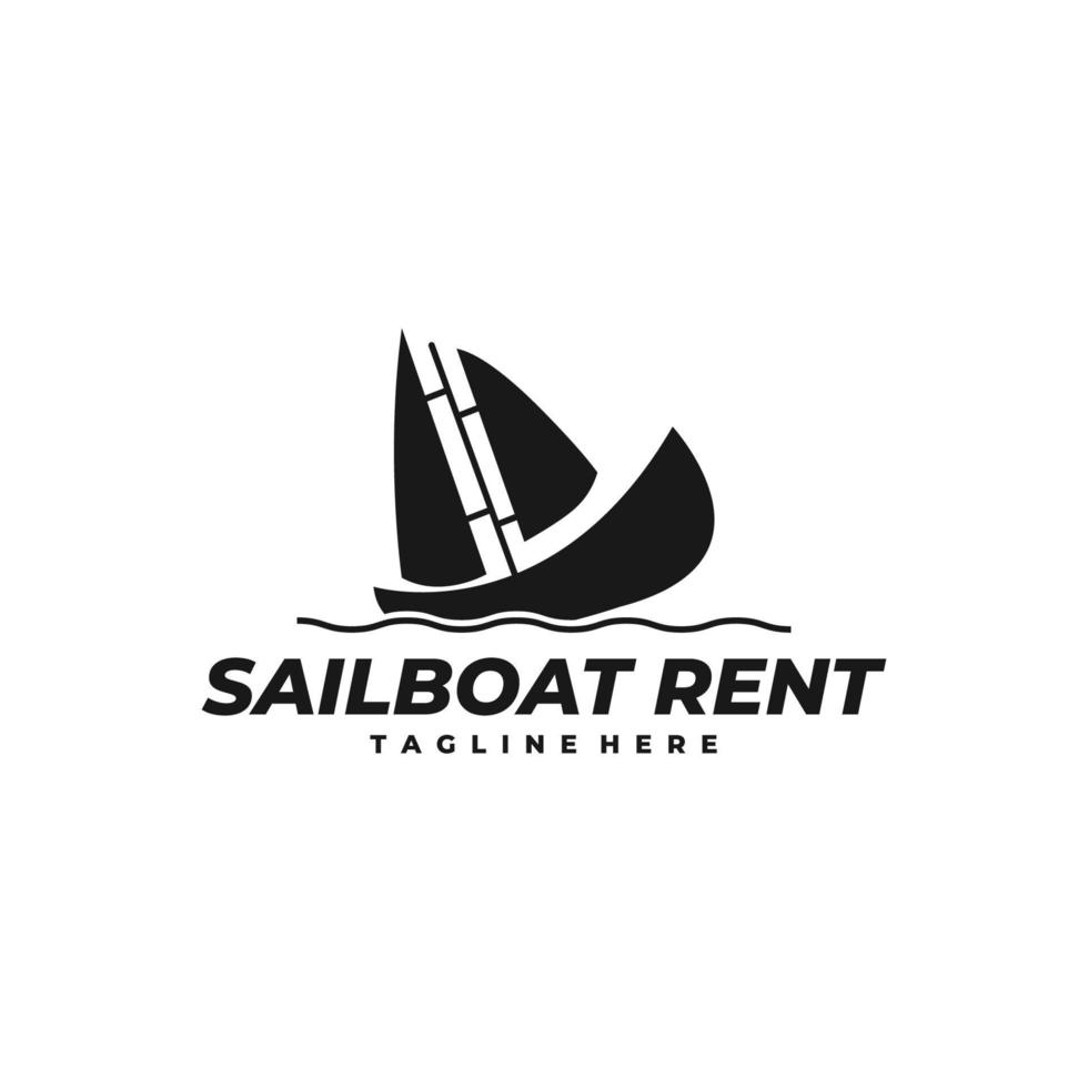 Segelboot mieten Logo-Design-Inspiration. Segelboot-Logo-Vorlage. Vektor-Illustration vektor