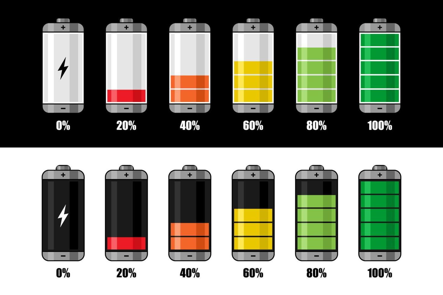 batterieladezustandsanzeige illustration design sammlung vektor