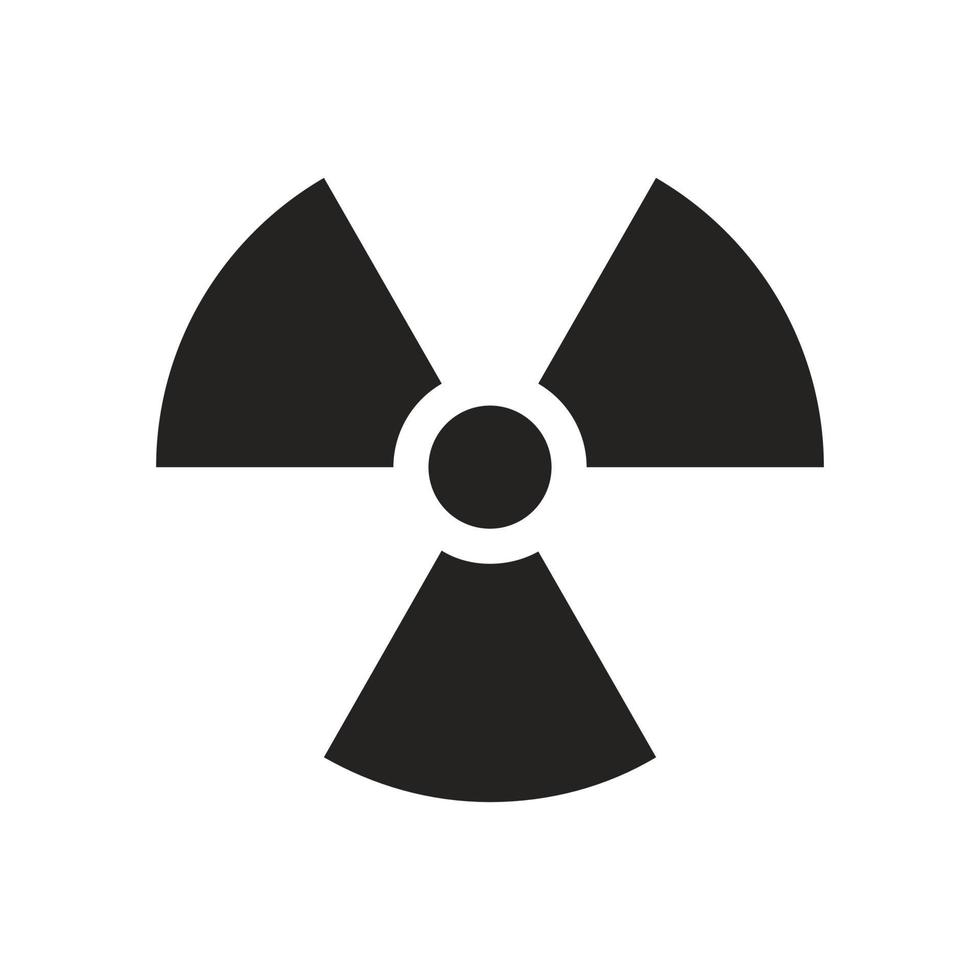 illustration av radioaktiva, nukleära, fara symbol. solida ikoner. vektor