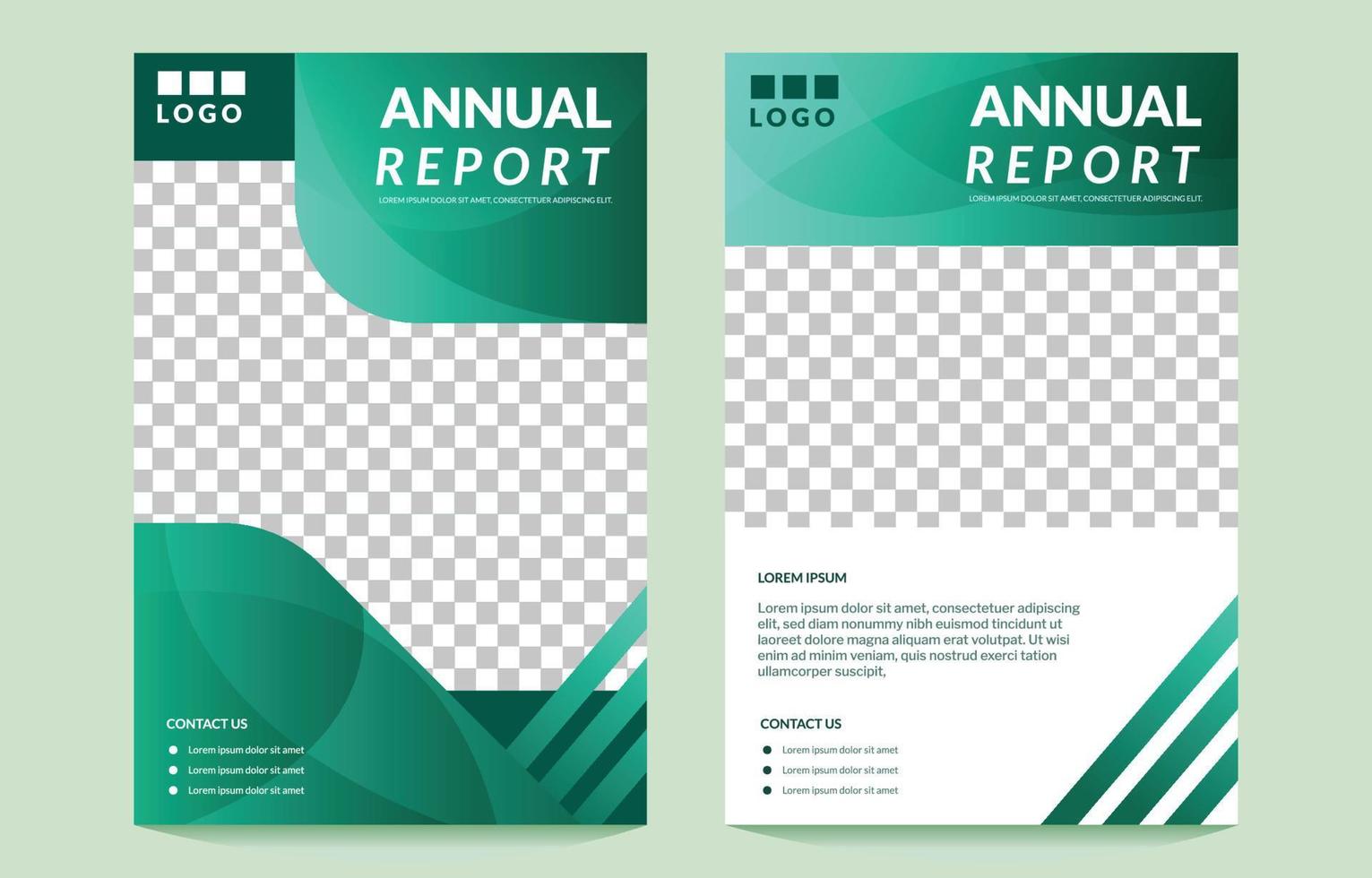 grüne Jahresberichtvorlage vektor