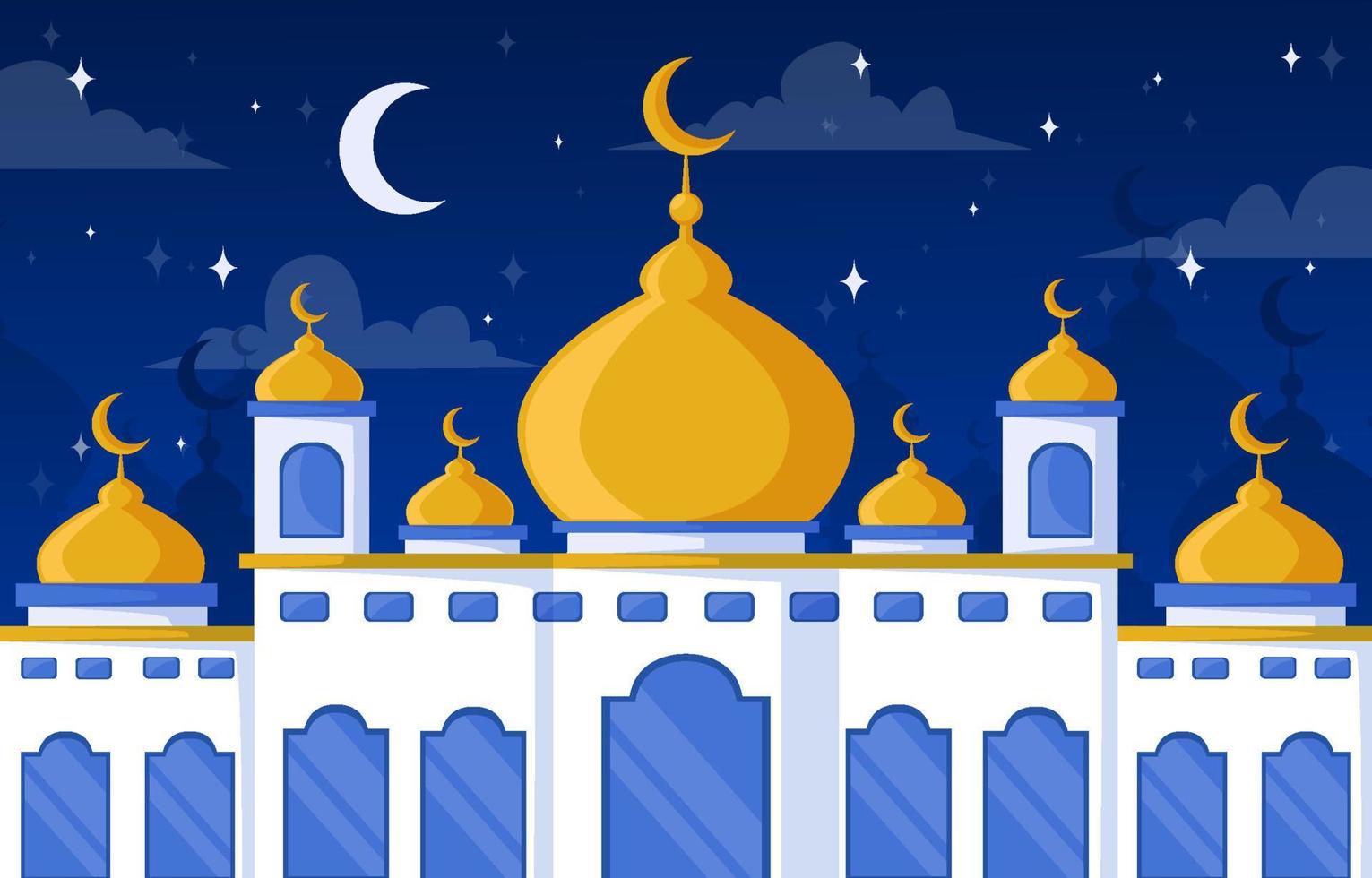 ramadan kareem moschee flacher hintergrund vektor
