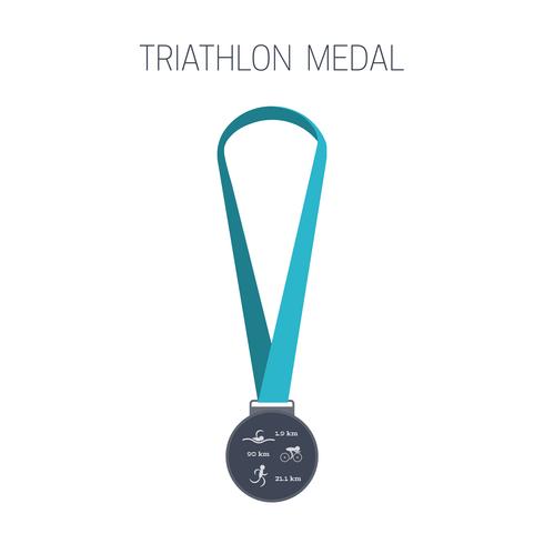 Triathlon-Medaille. Sport-Symbol. vektor