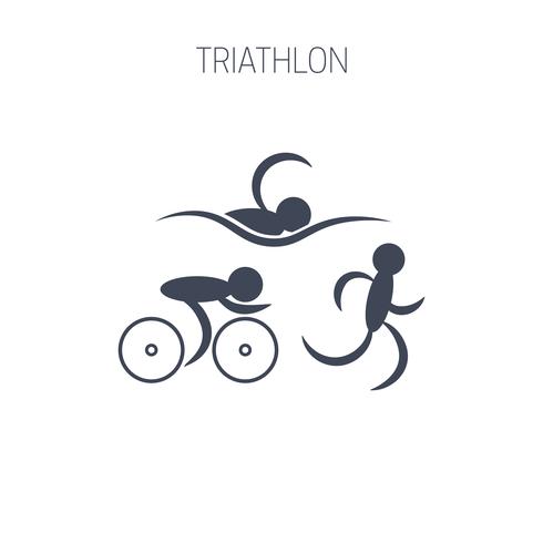 Triathlon symbol - löpning, simning och cykling män. vektor