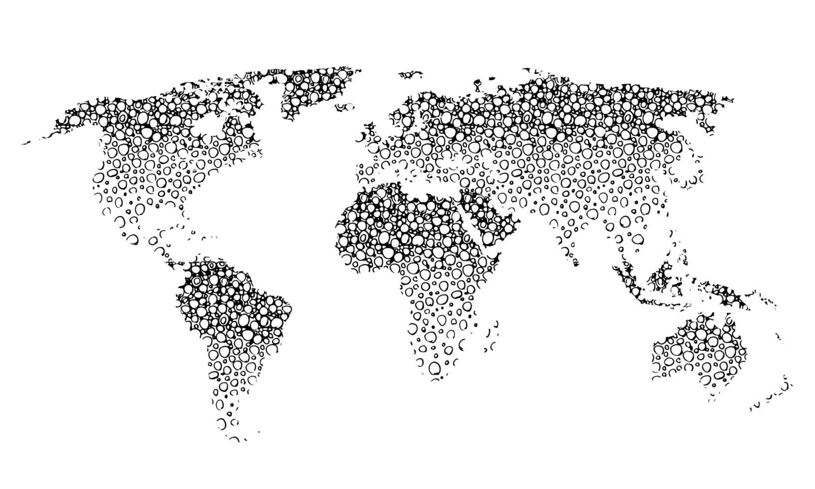 doodle världskarta skiss. planet jorden skiss vektor