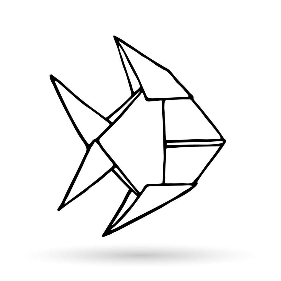 Origami-Doodle einfaches Symbol. vektor