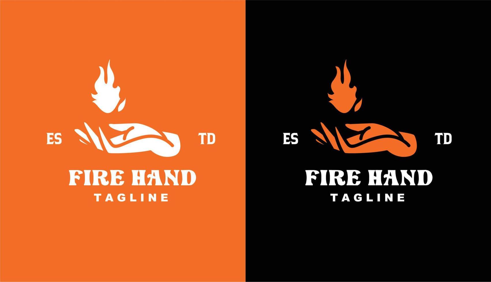 eld hand vintage logotyp för varumärke och företag vektor