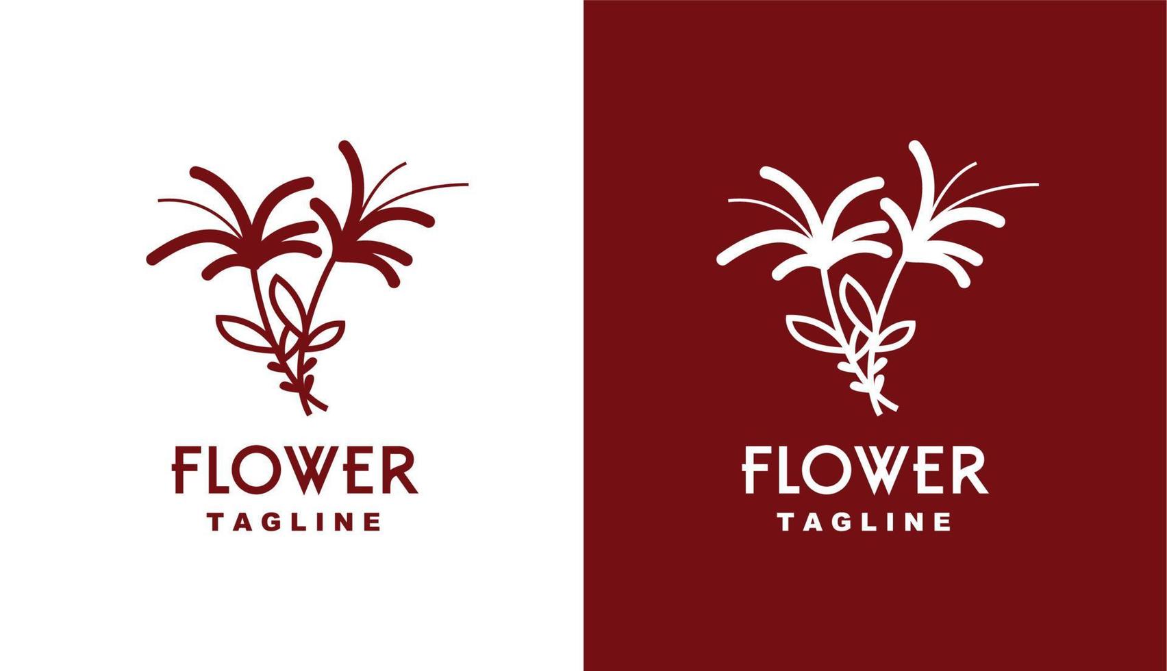 Zwillingslilienblumen-Logo-Design-Inspiration für Boutiquen und andere Marken vektor