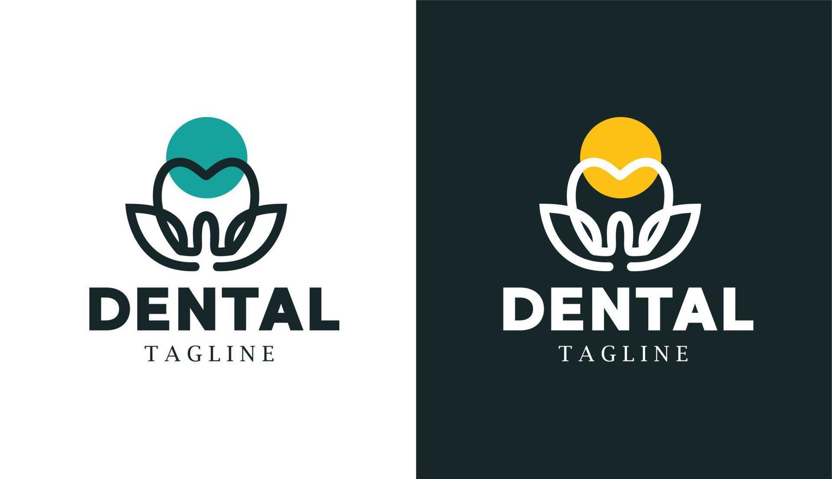 dental natur monoline logotyp för varumärkesklinik och företag vektor