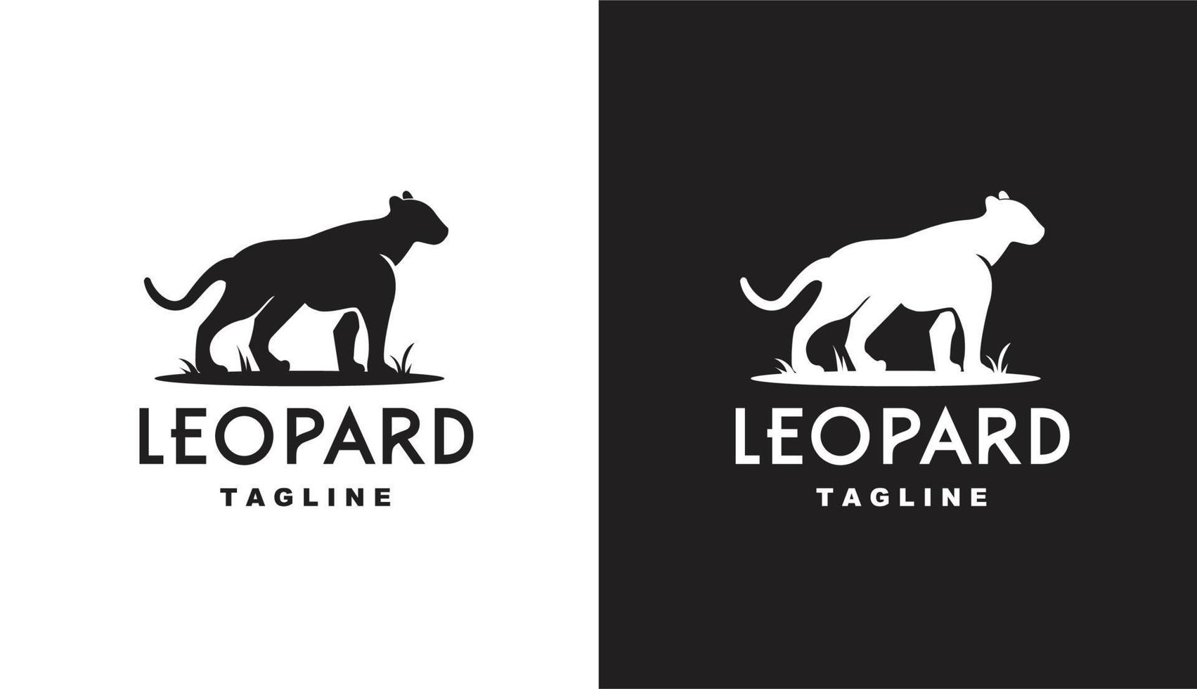 vektor svart panter, leopar shilhouette minimalistisk enkel logotyp perfekt för alla märken och företag