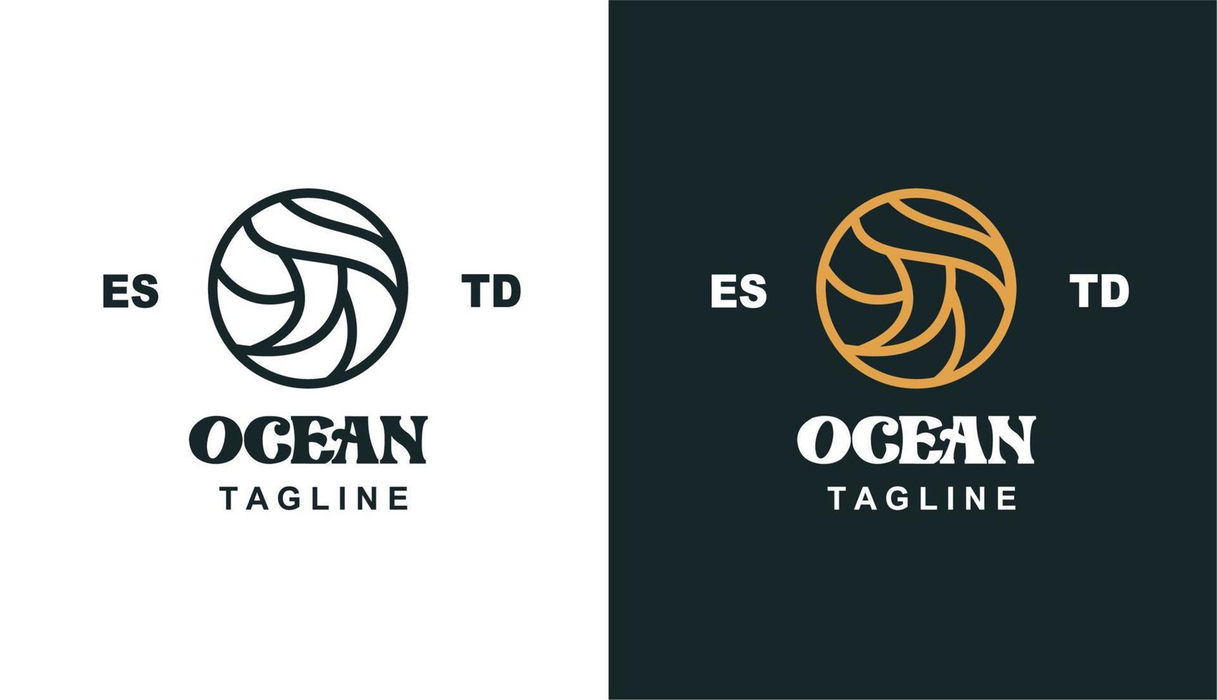 Ocean Mandala minimalistisches Line Art Logo für Spa-Marke und Unternehmen vektor