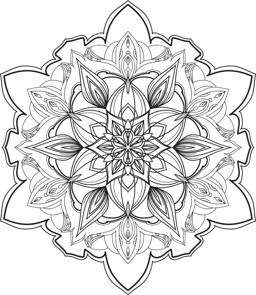 mandala blomma i svart och vitt gratis vektor