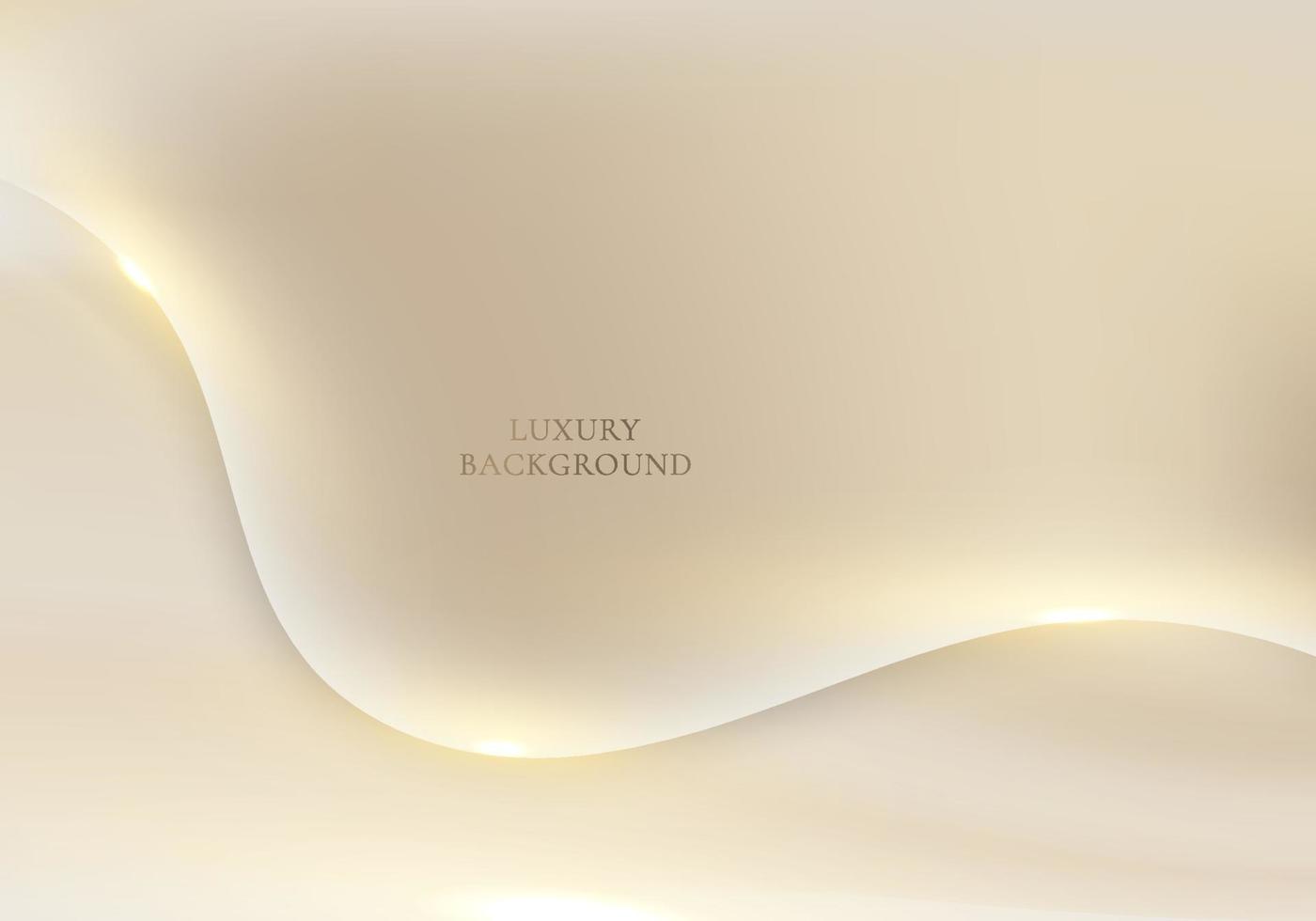 abstrakte 3d elegante weiße und braune wellenform mit lichteffekten, die auf sauberem hintergrund funken vektor