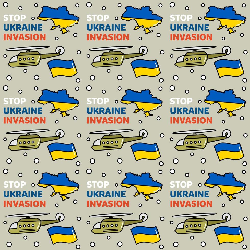 stoppa ukrainska invasionen doodle seemless mönster vektor designillustration