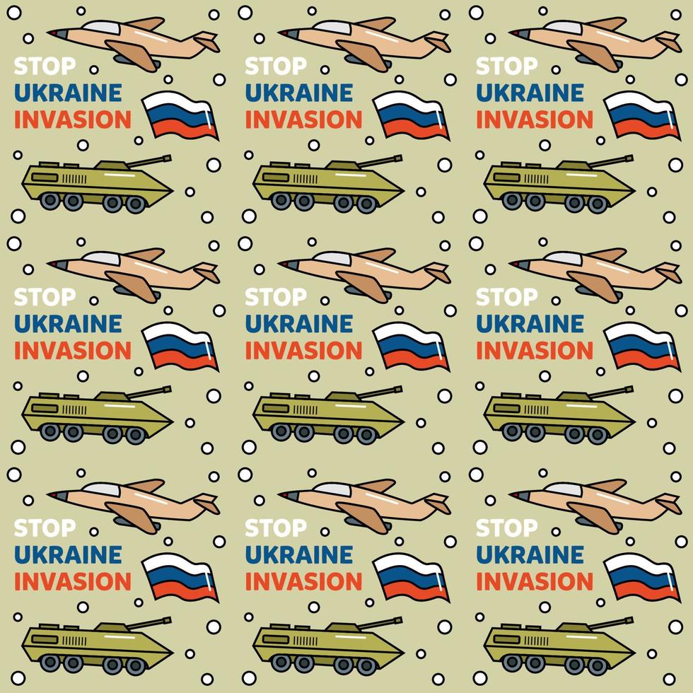stoppa ukrainska invasionen doodle seemless mönster vektor designillustration