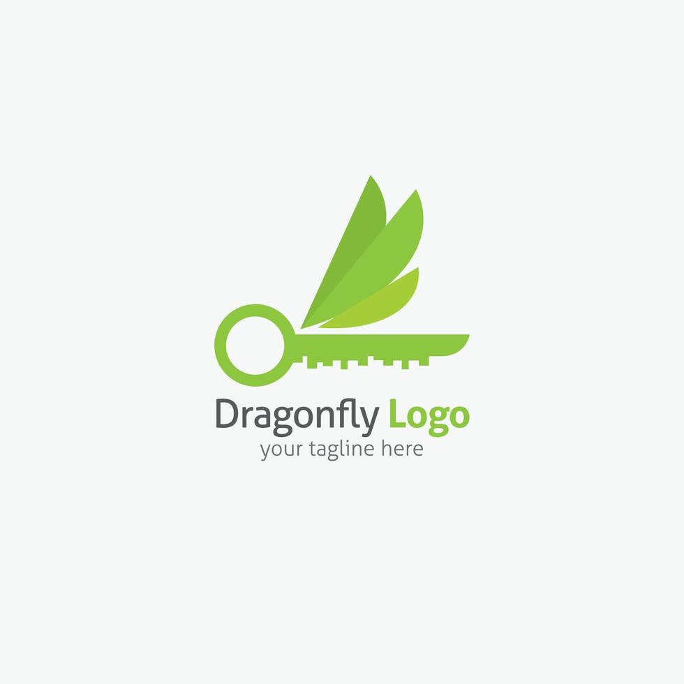 trollslända logotyp vektor design illustration