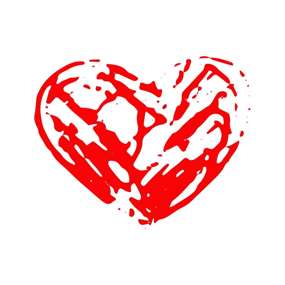 hjärta handritad doodle. vektor, minimalism, ikon, klistermärke, dekor kärlek alla hjärtans dag röd vektor