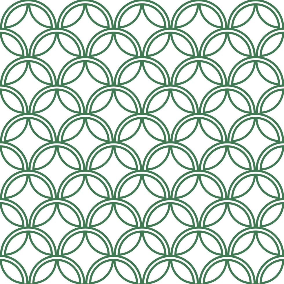 japanisches Blatt im nahtlosen Entwurfsmuster der grünen Kreislinie Kunst auf weißem Hintergrund vektor