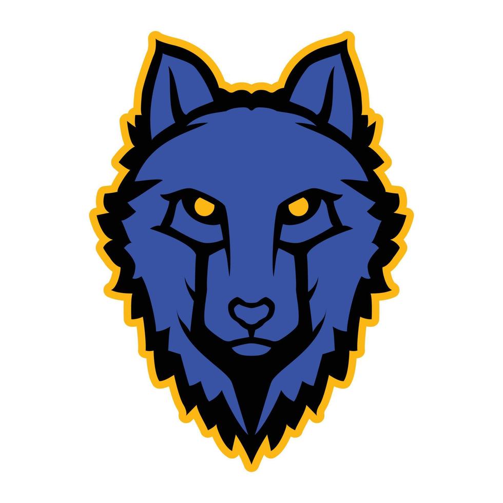 wolf head maskot esport logotyp tecknad konst vektor