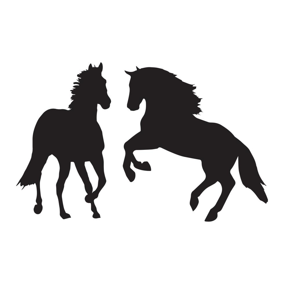 häst siluett logotyp ikon konst vektor