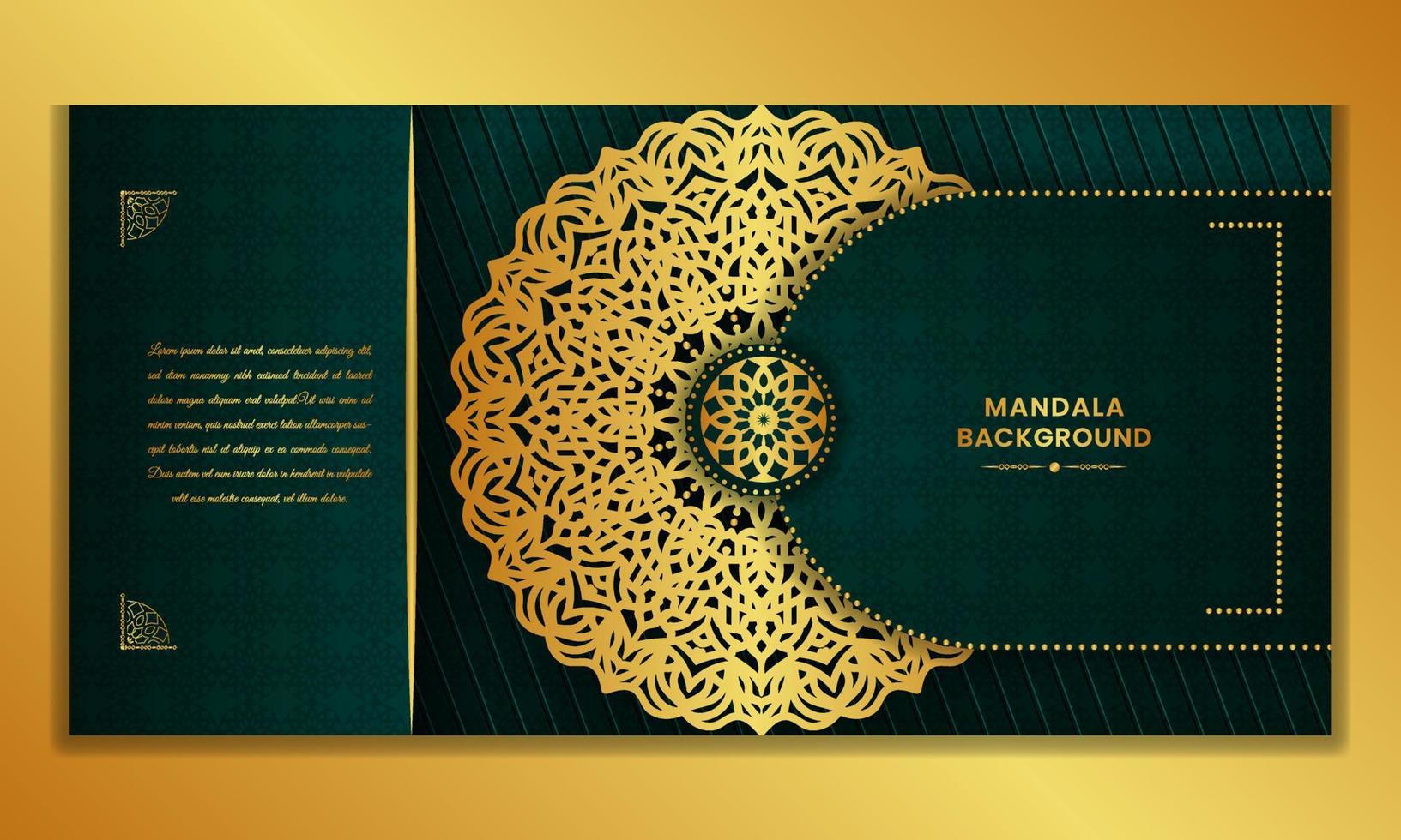 arabesque luxuriöses goldenes Mandala abstraktes Banner-Design mit nahtlosem Muster vektor