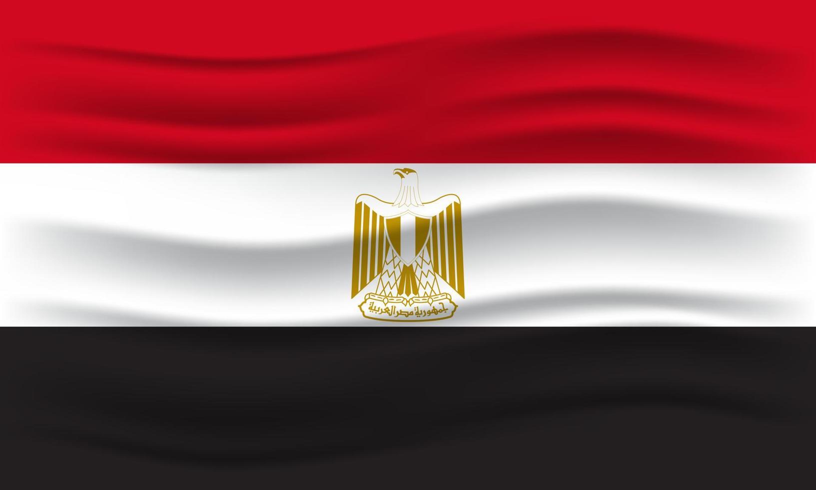 illustration av viftande egyptiska flaggan. vektor illustration.