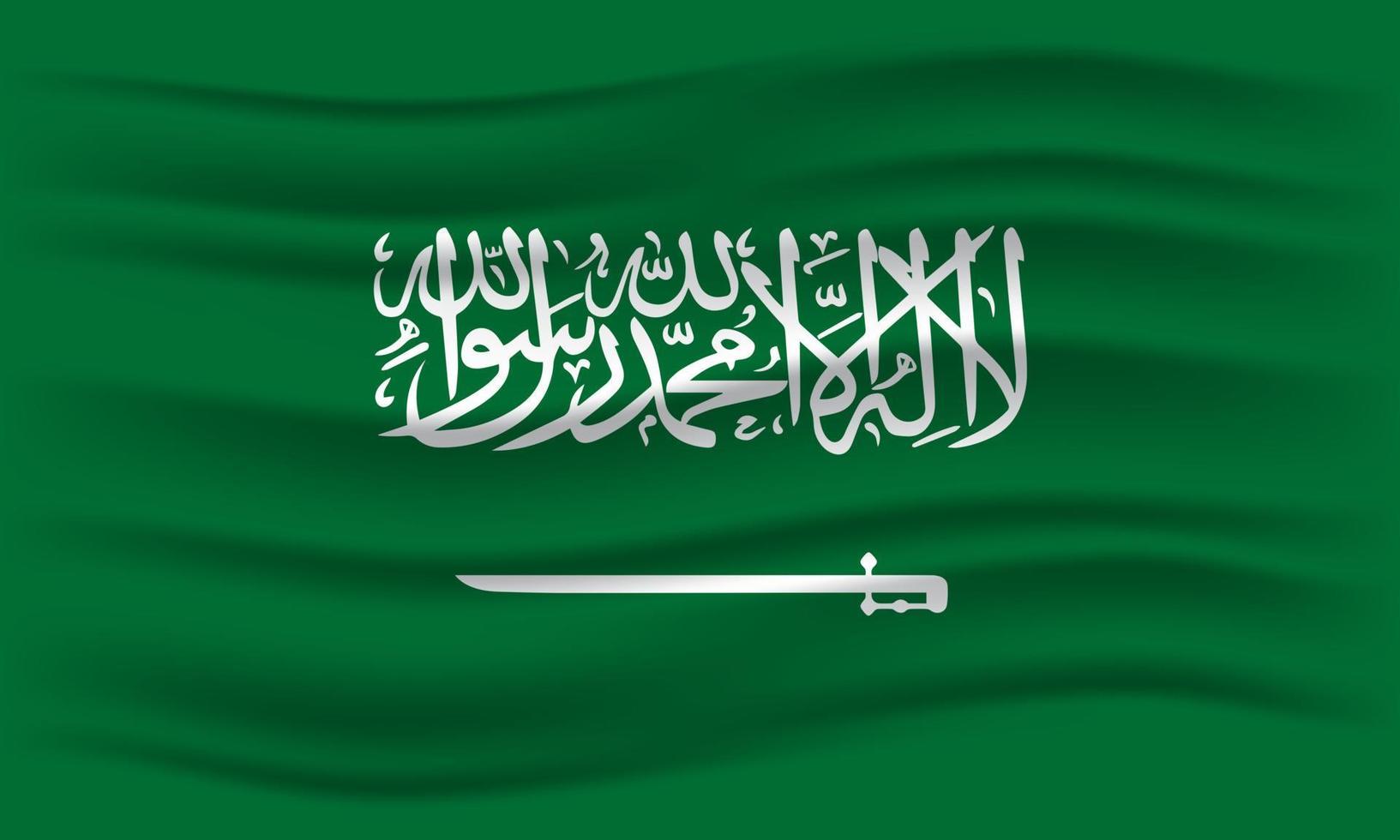 Illustration der wehenden saudi-arabischen Flagge. Vektor-Illustration. vektor