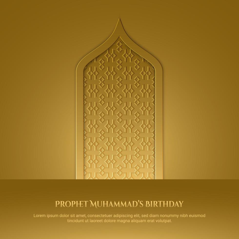 Prophet Muhammads Geburtstagsgrußkarte islamischer Bannerhintergrund. vektor