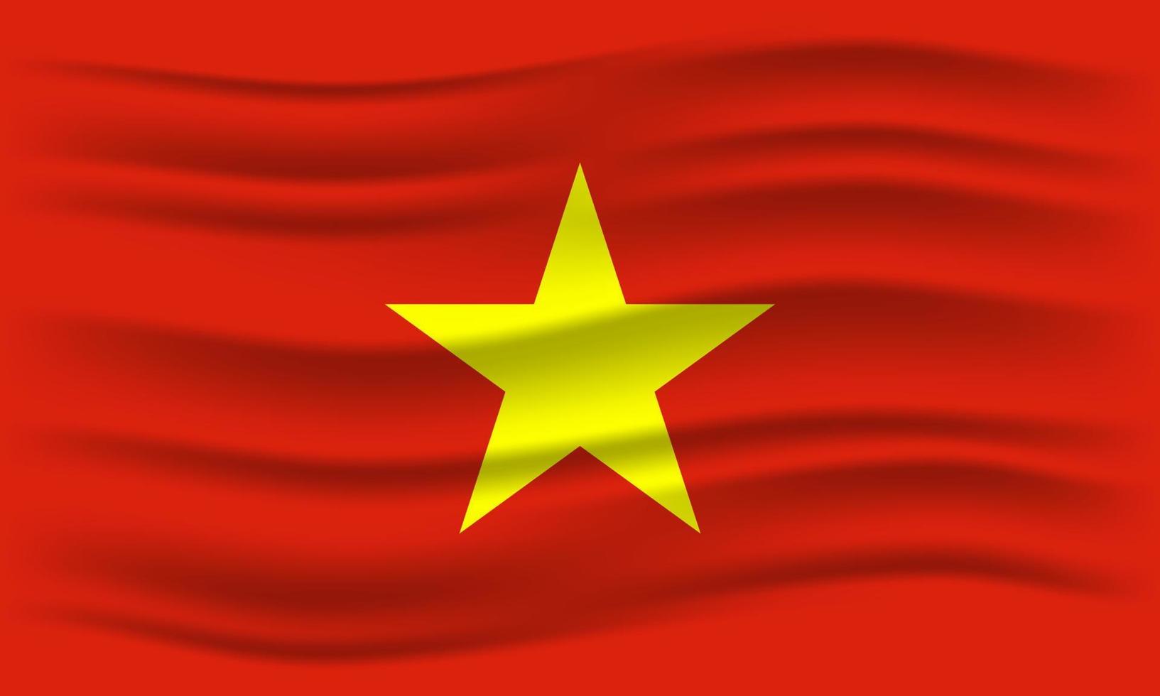 Illustration der wehenden Vietnam-Flagge. Vektor-Illustration. vektor