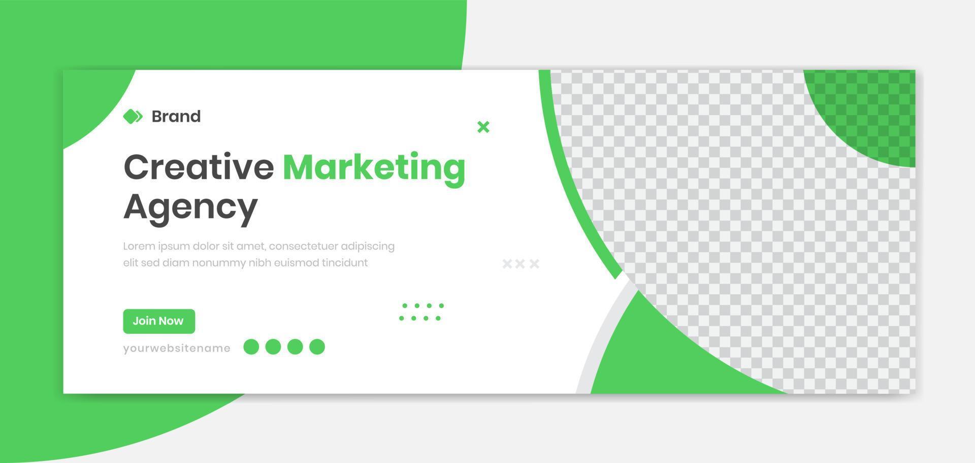 grön företags banner designmall, modern företagsprofil layout vektor