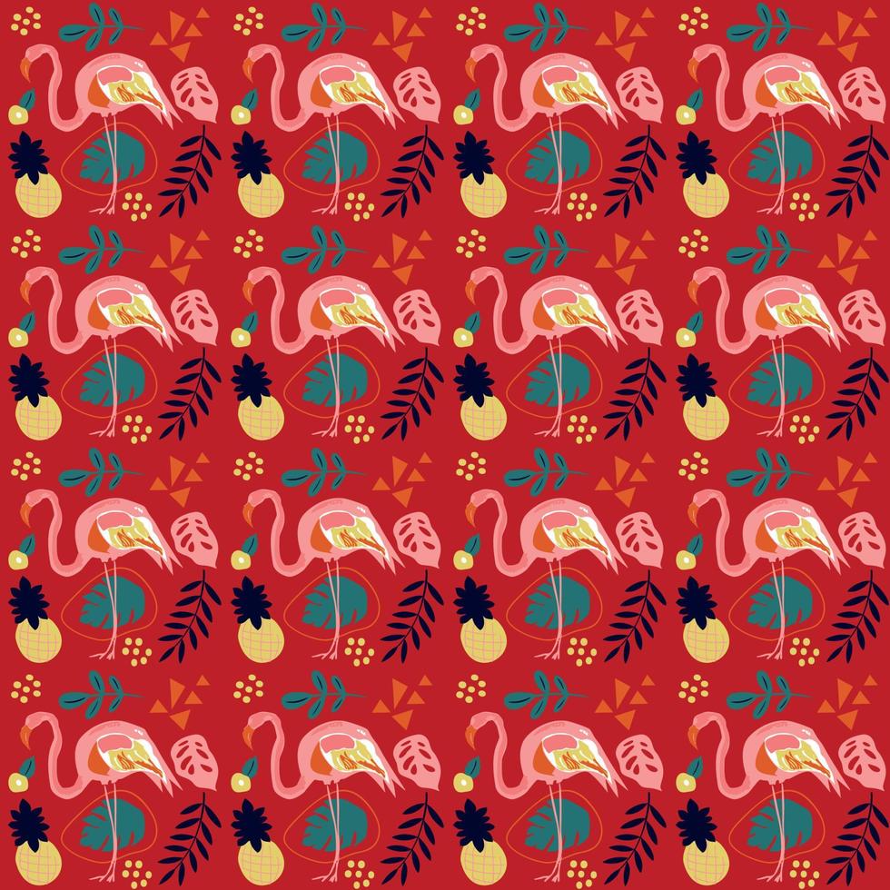 rosa Flamingos. Set mit Flamingos. exotische Vögel. Aktienvektorillustration mit Paradiesvögeln. vektor