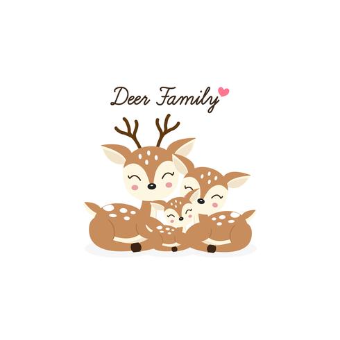 Cartoon Deer familj. Mamma, pappa och älskling. vektor