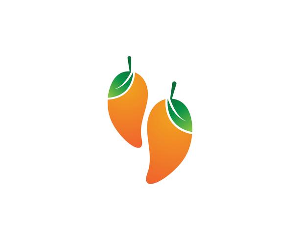 Mango frukter vektor logotyp symbol