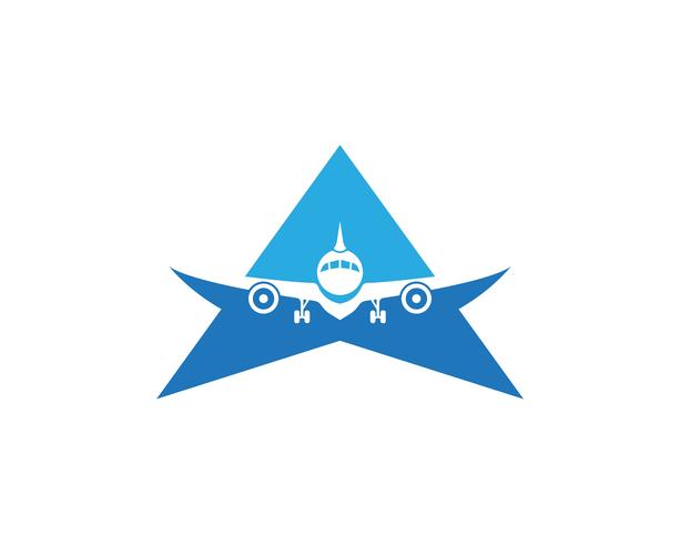 Flygplan, flygplan, logotyp för flygbolag. Resan, flygresor, flyglinjer symbol. Vektor illustration