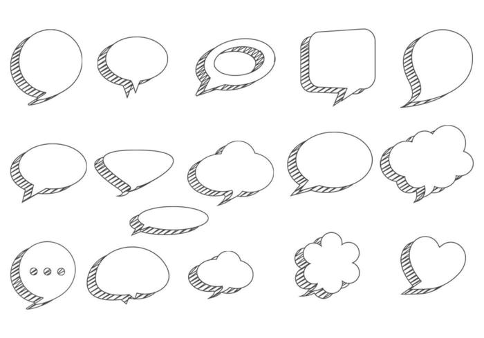 Sketchy Speech Bubbles Vector Pack